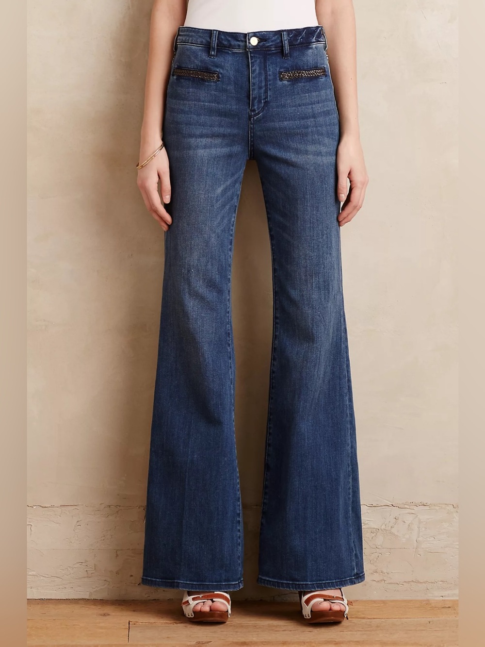 Pilcro Stet Flare Jeans Size 31 Anthropologie High Rise Dark Wash Flare Denim